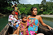 family from Embera native community living by the Chagres River within the Chagres National Park,Republic of Panama,Central America