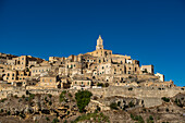 Die Sassi di Matera vom Murgia Materana Park (Parco della Murgia Materana) gesehen, Matera, Basilikata, Italien