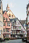  medieval half-timbered houses, Bernkastel-Kues, Mosel, Rhineland-Palatinate, Germany 