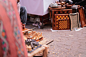  Handmade chess boards in Marrakech in the old historic Medina. 