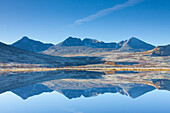  Høgronden, Midtronden, Digerronden, mountains, mountains, lake, reflection, Dørålen, Døråldalen, Rondane National Park, Dovre, Oppland, Norway 