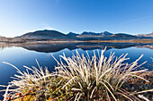 Berge, Gebirge, See, Spiegelbild, Dørålen, Døråldalen, Rondane Nationalpark, Dovre, Oppland, Norwegen