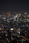 Tokio Tower in der Nacht, Tokio, Japan