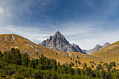  View of Piz Plavna Dadaint, Val Minger, Swiss National Park, Graubünden, Switzerland 