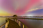 Nordlicht am Hemmelsdorfer See, Herbst, Schleswig-Holstein, Deutschland