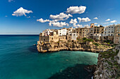  Polignano a Mare on a cliff above the Adriatic Sea, Puglia, Italy, Europe 