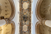  Painted wooden ceiling of the church Chiesa di San Domenico in Monopoli, Apulia, Italy, Europe 