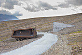  Entrance to the largest sperm bank in the world near Longyearbyen, Spitsbergen, Norway 