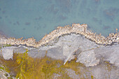  Rock formations on the coast near Boltodden, Kvalvagen, Spitsbergen, Norway 