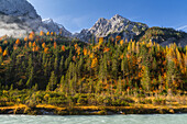  Colorful autumn in the Karwendel, Hinterriß, Karwendel, Tyrol, Austria, Europe 