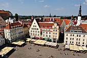 Town Hall Square seen from the belfry,Tallinn,estonia,northern europe