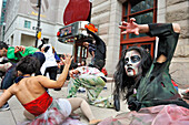 young people taking part in Halloween flashmob, Market Street, Philadelphia, Commonwealth  of Pennsylvania,Northeastern  United States,