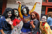 young people taking part in Halloween flashmob, Market Street, Philadelphia, Commonwealth  of Pennsylvania,Northeastern  United States,