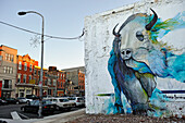 Mural by Mauro Carrera at 2nd and Poplar Streets, Northern Liberties, Mural Arts Program, Philadelphia, Commonwealth  of Pennsylvania,Northeastern  United States,