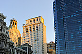  Wolkenkratzer rund um das Rathaus, Philadelphia, Pennsylvania, Nordosten der USA, 