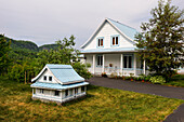 house and miniature replica,Saguenay National Park,Riviere-eternite district,Province of Quebec,Canada,North America