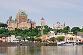 the Old City seen from the ferryboat on the Saint Lawrence River,Quebec city,Province of Quebec,Canada,North America