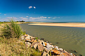  Beach and lagoon at the Belle Henriette National Nature Reserve L&#39;Aiguillon-la-Presqu&#39;ile, France  