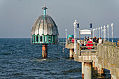  Vineta Bridge, diving gondola, Baltic resort Zinnowitz, Zinnowitz, Usedom, Mecklenburg-Western Pomerania, Germany, Europe  