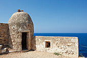 Corner tower with a domed roof in the Venetian Fortress. Rethymnon, Crete, Greece.