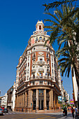 Exterior view of the Bank of Valencia building. Valencia, Spain.