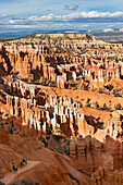 Scenic view of red rocks and hoodoos in Bryce Canyon, Utah, USA.