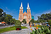 Exterior view of the Saigon Notre-Dame Basilica in Ho Chi Minh City, Vietnam.