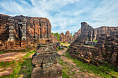 Ancient temple ruins of the Group D in My Son Sanctuary, Quang Nam Province, Vietnam.