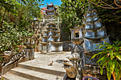 Small pagodas near the Linh Ung Temple. Thuy Son Mountain, The Marble Mountains, Da Nang, Vietnam.