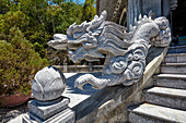 Dragon statue at the entrance to the Xa Loi Tower. Thuy Son Mountain, The Marble Mountains, Da Nang, Vietnam.