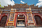 Elaborate entrance gate to The To Mieu Temple Compound. Imperial City (The Citadel), Hue, Vietnam.