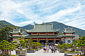 People walk at the Linh Ung Pagoda. Da Nang, Vietnam.