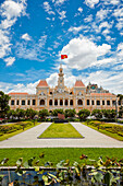 Exterior view of the People’s Committee Building. District 1, Ho Chi Minh City, Vietnam.