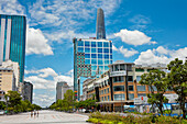 Modern buildings on Nguyen Hue Street. District 1, Ho Chi Minh City, Vietnam.