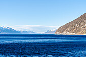 Norwegen, Altafjord, Steinvika, Blick auf Meer und Berge