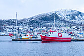 Norwegen, Skjervøy, Boote im Hafen