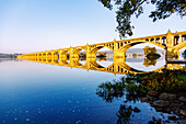 Veterans Memorial Bridge (Columbia–Wrightsville Bridge) über den Susquehanna River vom Columbia River Park in Columbia, Lancaster County, Pennsylvania, USA