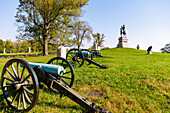  Memorials to the fallen soldiers of the American Civil War on East Cemetery Hill in Gettysburg National Military Park in Gettysburg, Adams County, Pennsylvania, USA 