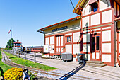 Historischer Bahnhof East Strasburg der Eisenbahn Strasburg Railroad in Strasburg im Pennsylvania Dutch Country in Pennsylvania, USA