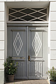  Gray old front door 