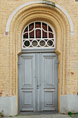  Gray old front door 