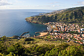 Machico, with the Funchal Airport in the background, Madeira island,Atlantic Ocean,Portugal