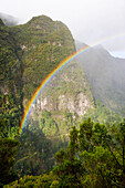 rainbow seen from the levada of Caldeirao Verde,Madeira island,Atlantic Ocean,Portugal