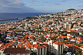 aerial view from the aerial tramway,Funchal,Madeira island,Atlantic Ocean,Portugal