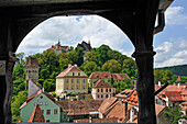 view over the Old Town and the Church on the Hill from the Clock Tower,Sighisoara, Transylvania,Romania,Southeastern and Central Europe