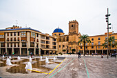  Elche, la Calahora Arab baths, overlooking Basilica Santa Maria, Alicante province, Spain 