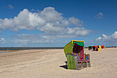 Strandkorb in Utersum, Insel Föhr, Schleswig-Holstein, Deutschland