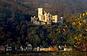  Stolzenfels Castle in autumn, Koblenz, Upper Middle Rhine Valley, Rhineland-Palatinate, Germany 