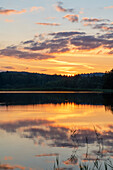 Abendstimmung am großen Ostersee, Bayern, Deutschland, Europa