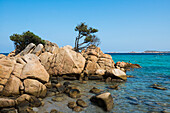  Picturesque beach with granite rocks, Spiaggia Di Capriccioli, Costa Smeralda, Sardinia, Italy 